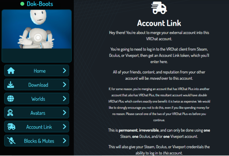 VrChat Account Link