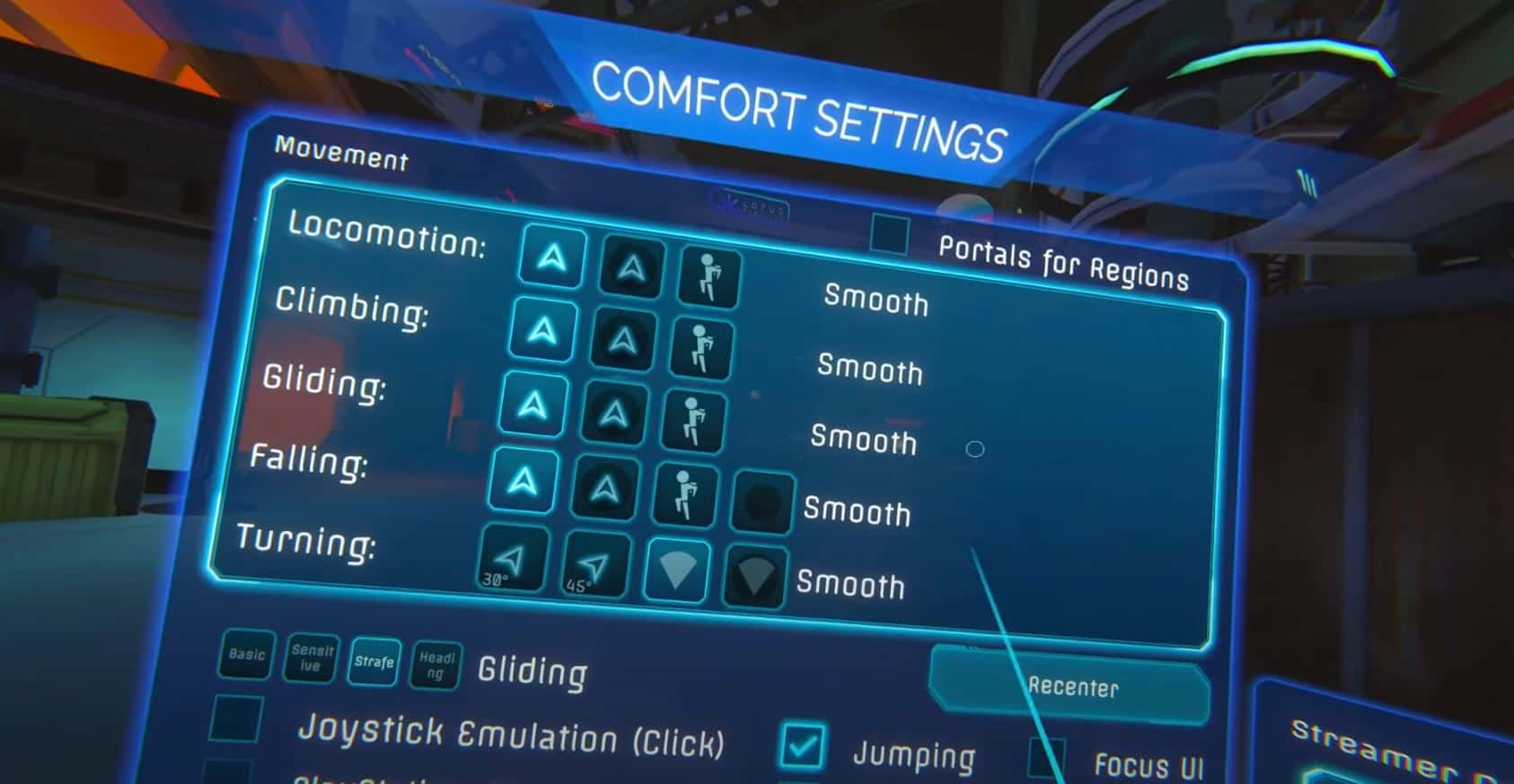 Comfort Settings